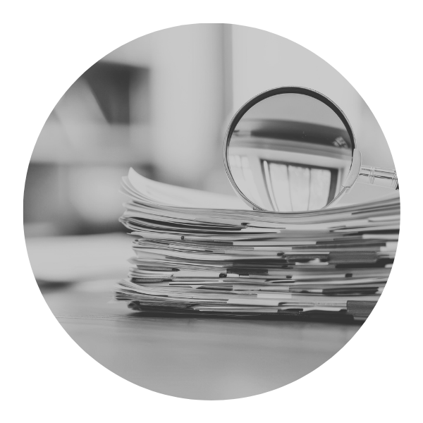papers and glass ball