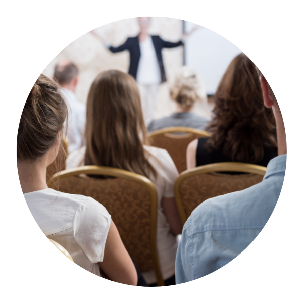 classroom with person speaking